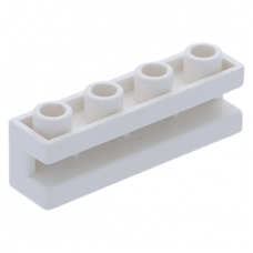 LEGO kocka 1x4 oldalán bemélyedéssel, fehér (2653)
